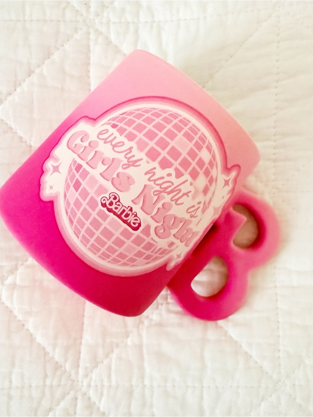 Barbie Pink Ombre Mug with Disco Globe Graphic